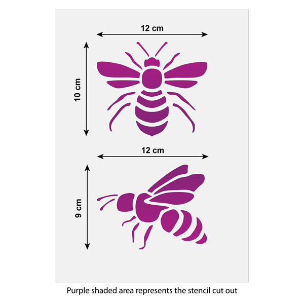 bees stencil set 2 x 12 cm reusable bee templates by craftstar ebay